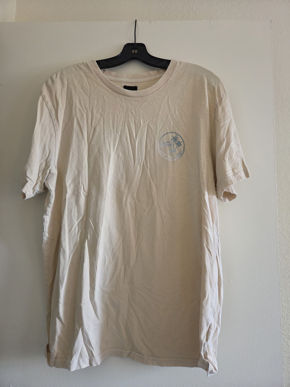 Vans Light Yello Short-Sleeve Graphic Tee with Light Blue Palm Logo